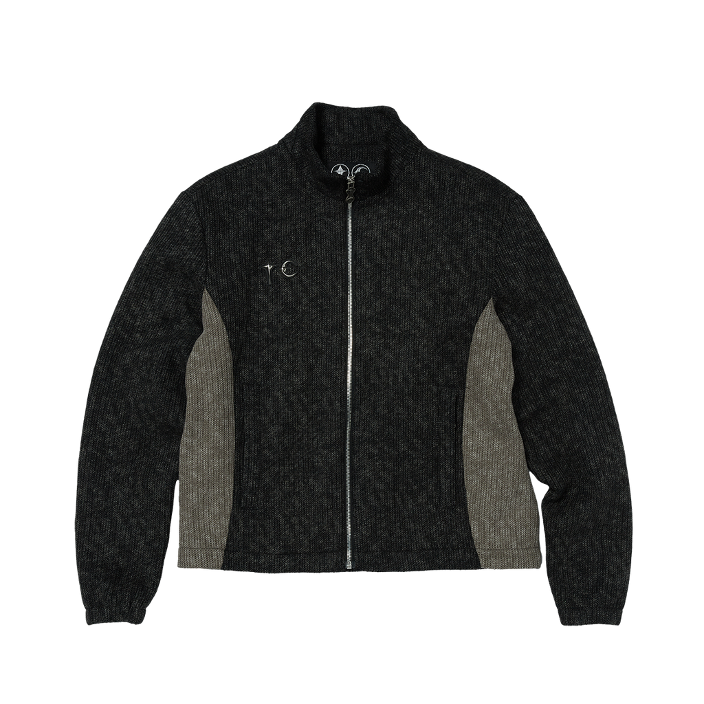 Thug Club - Devil Peace Patch Knit Jacket (Black) product image 1 | TRAB K-Fashion Australia