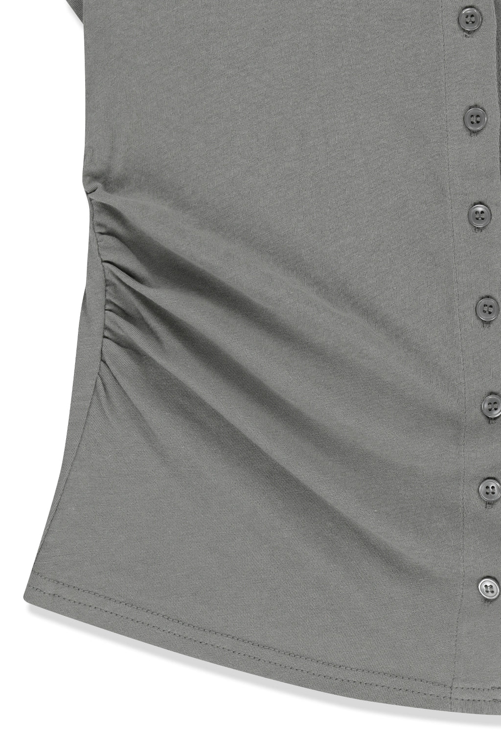 Matin Kim - Side Shirring Button Top (Grey) product image 5 | TRAB K-Fashion Australia