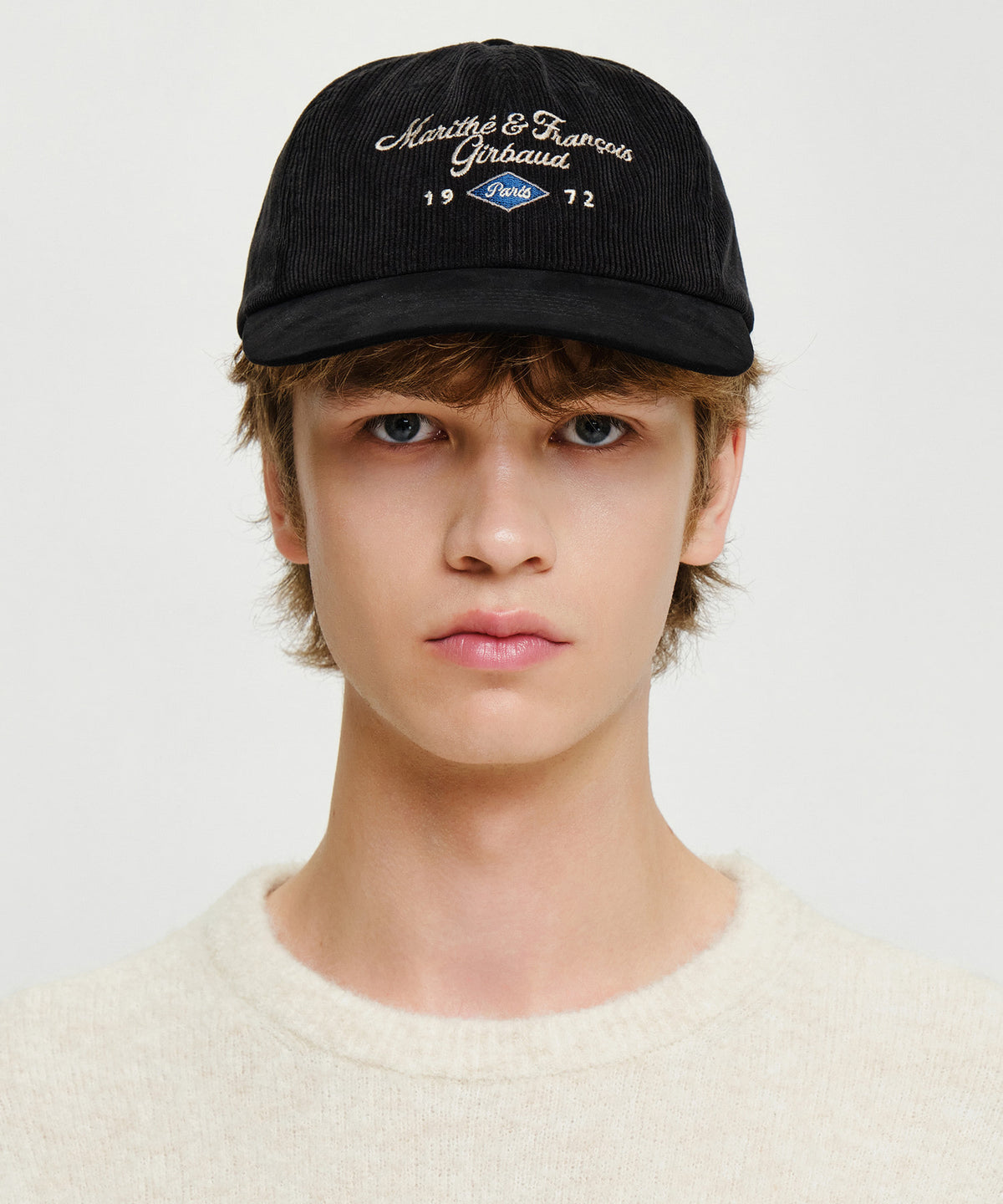 Marithe & Francois Girbaud - Corduroy Color Block Cap (Black) product image 5 | TRAB K-Fashion Australia