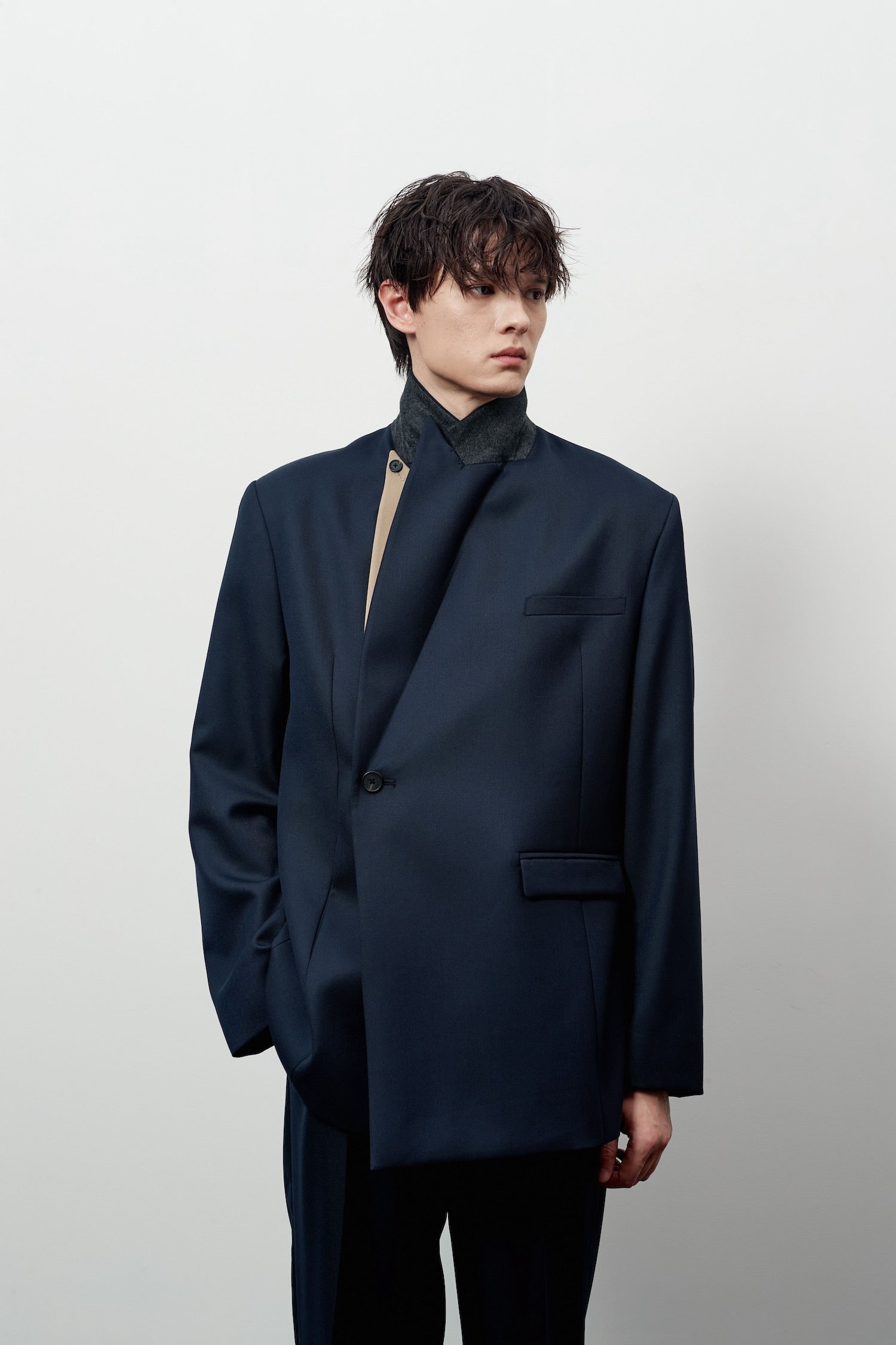 Stu - Layered Lapel Blazer (Navy) product image 12 | TRAB K-Fashion Australia