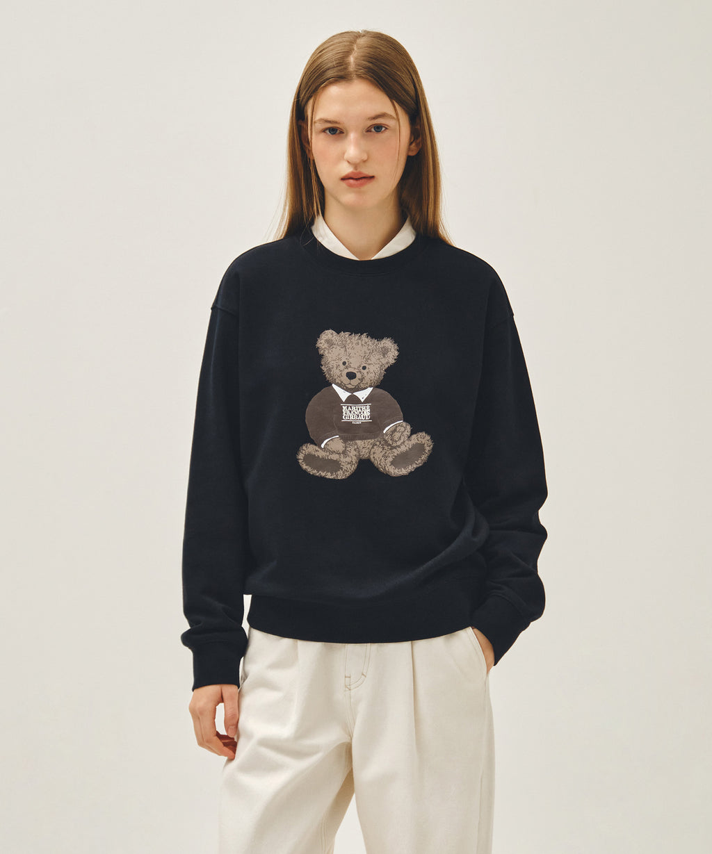Marithe & Francois Girbaud - Doodle Bear Sweatshirt (Navy) product image 1 | TRAB K-Fashion Australia
