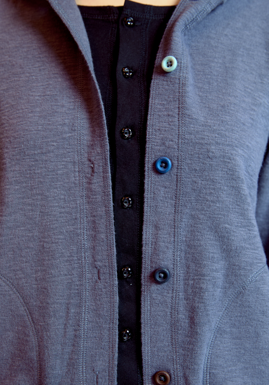 Coyseio - Twofold Button-Up Hoodie (Charcoal) product image 2 | TRAB K-Fashion Australia