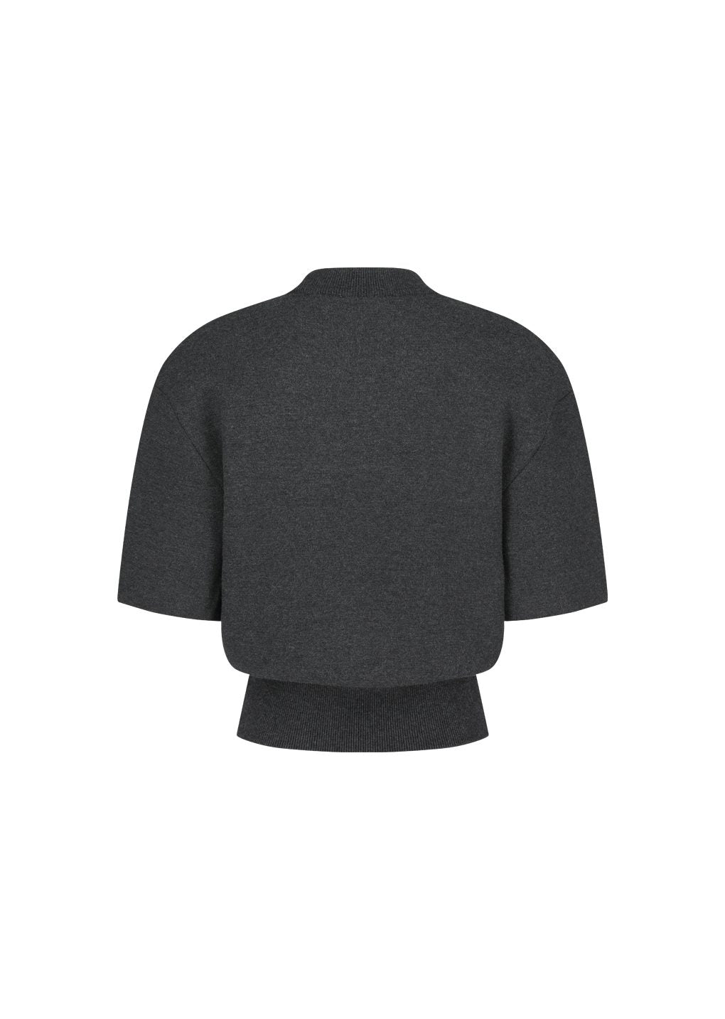 Amomento - Rounded half knit top (Charcoal) product image 9 | TRAB K-Fashion Australia