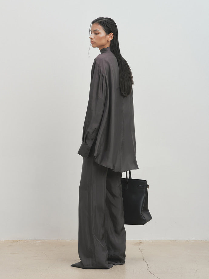 Tonywack - Liquid Oversized High Neck Top (Grey Khaki) product image 6 | TRAB K-Fashion Australia