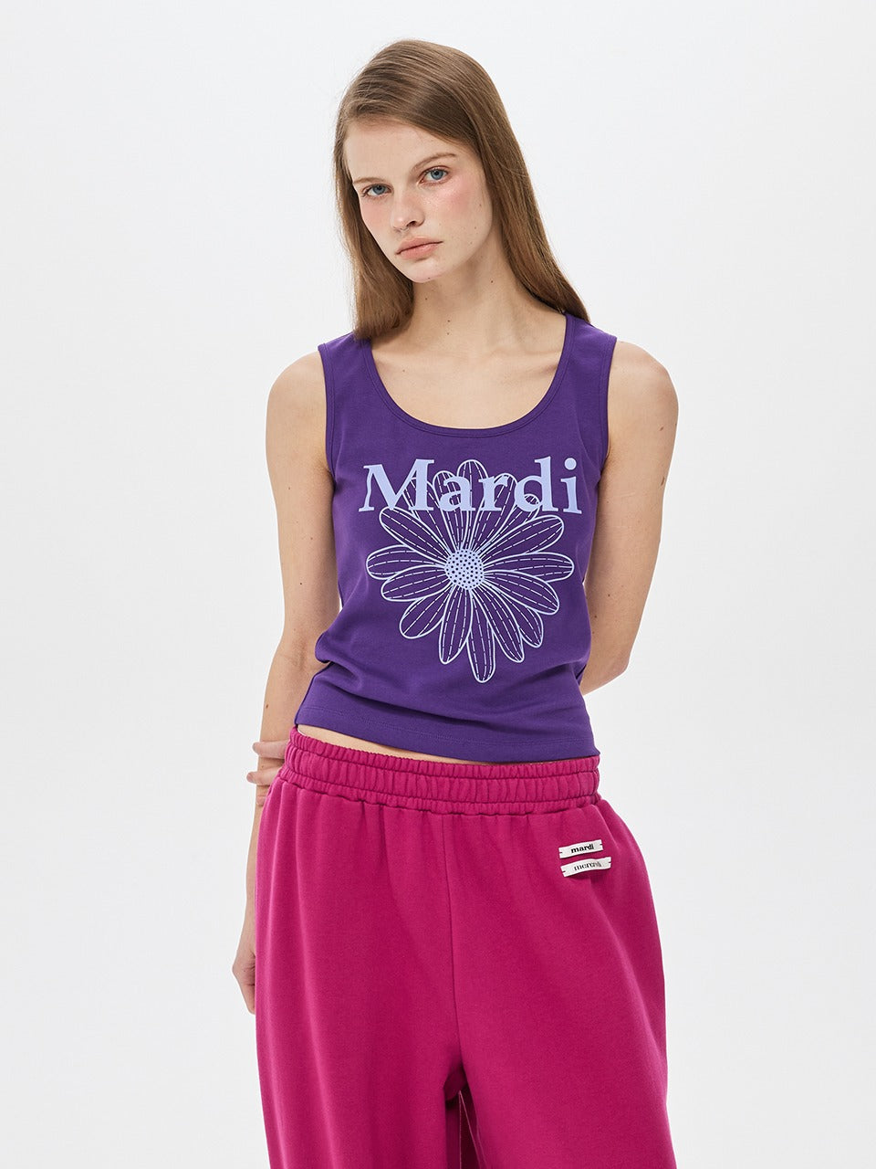 Mardi Mercredi - Tank Scoop Neck Flowermardi (Purple Lilac) product image 1 | TRAB K-Fashion Australia