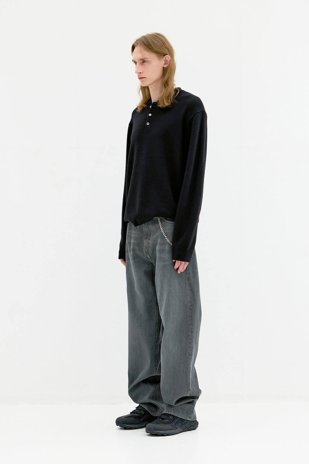 Coor - Topfill Wool Polo Knit (Black) product image 3 | TRAB K-Fashion Australia