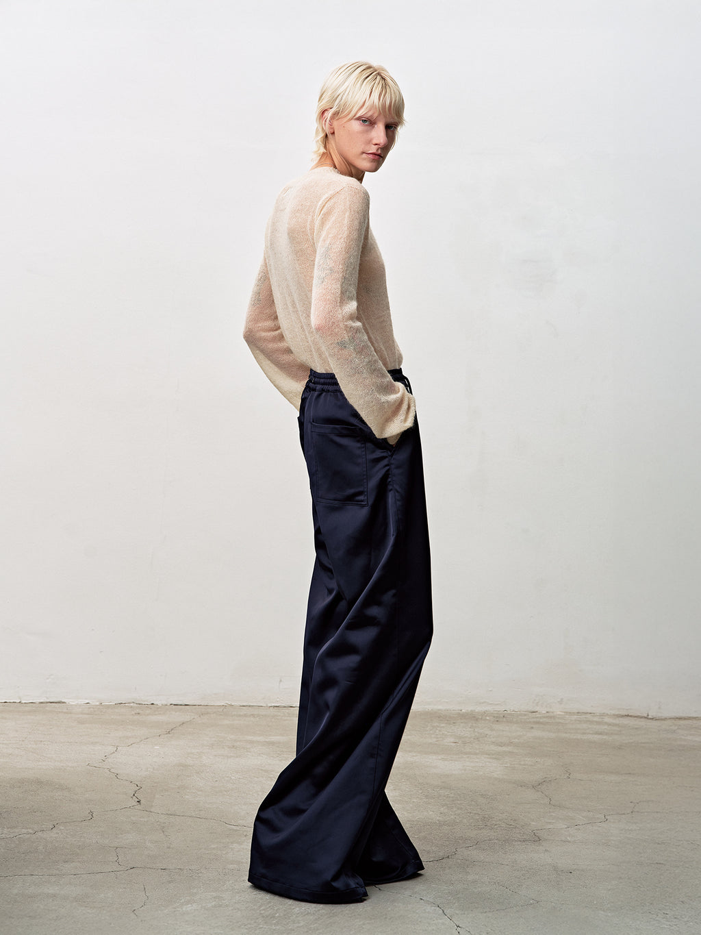 Tonywack - Silky Banding Lounge Pants (Navy) product image 5 | TRAB K-Fashion Australia