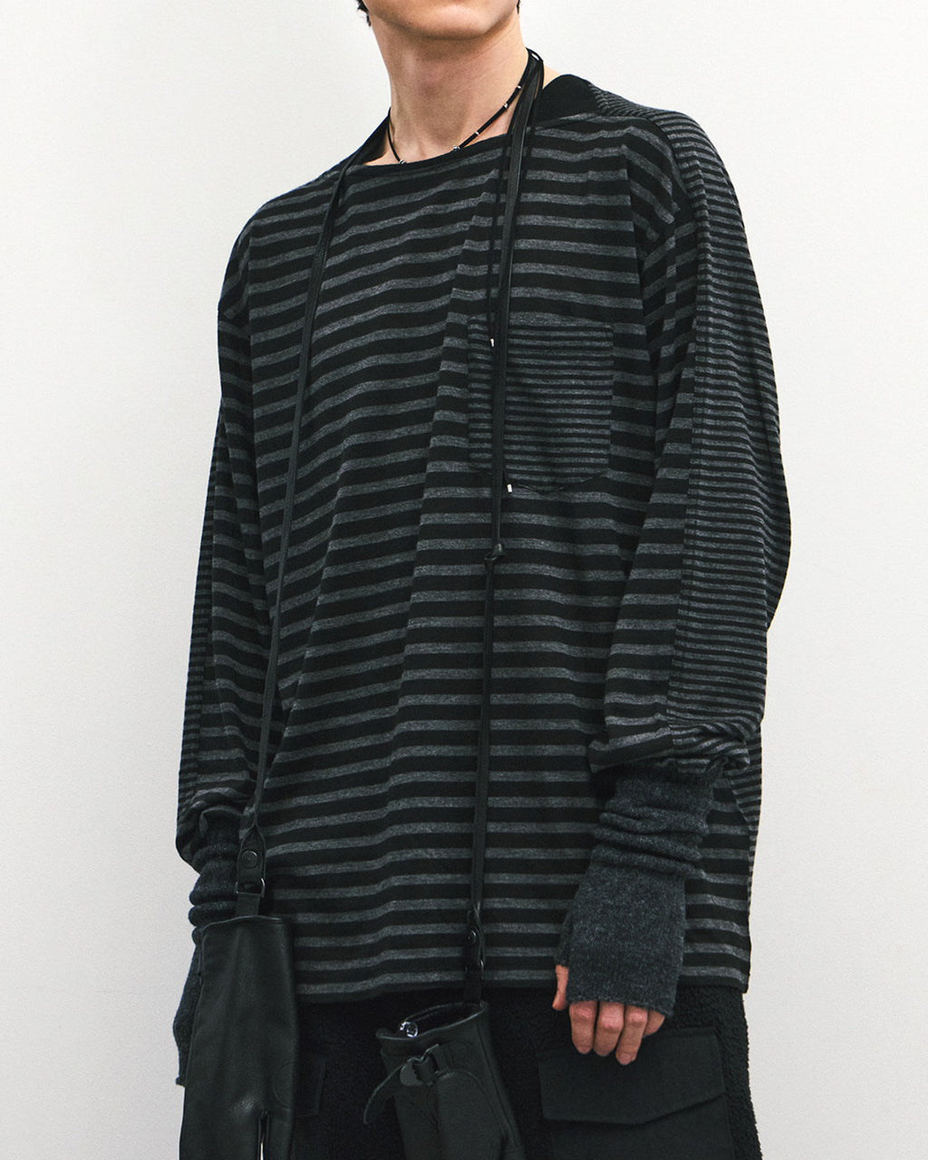 Eastlogue - Marina T-shirts (Mixed Charcoal Stripe) product image 3 | TRAB K-Fashion Australia