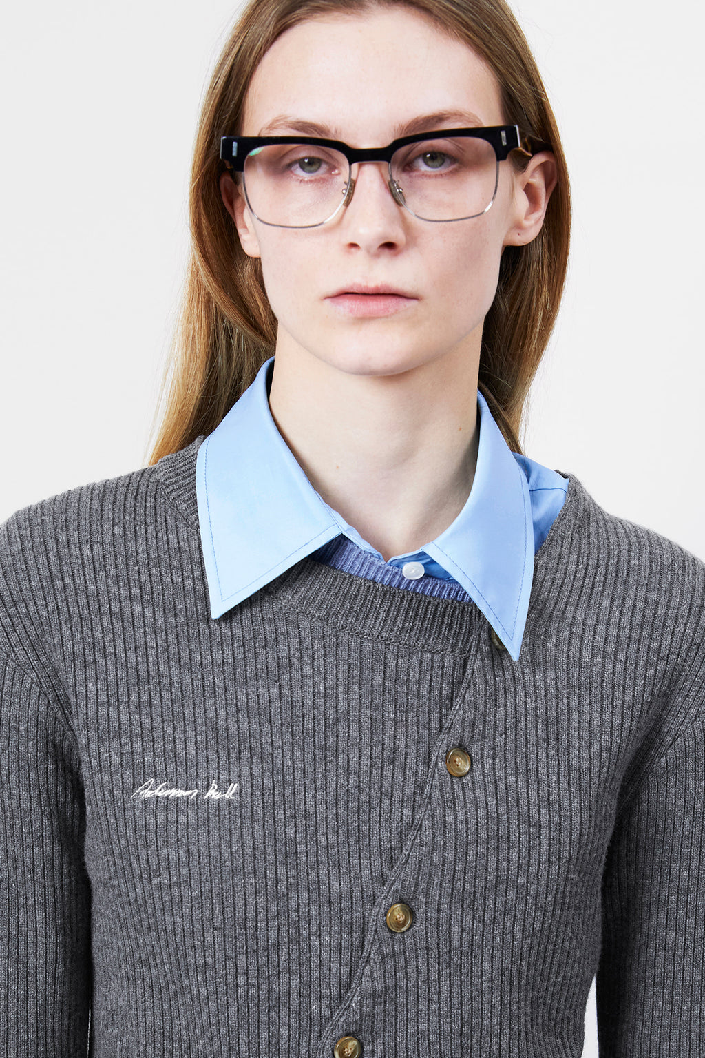 Andersson Bell - Button Slim Knit Cardigan (Grey) product image 4 | TRAB K-Fashion Australia