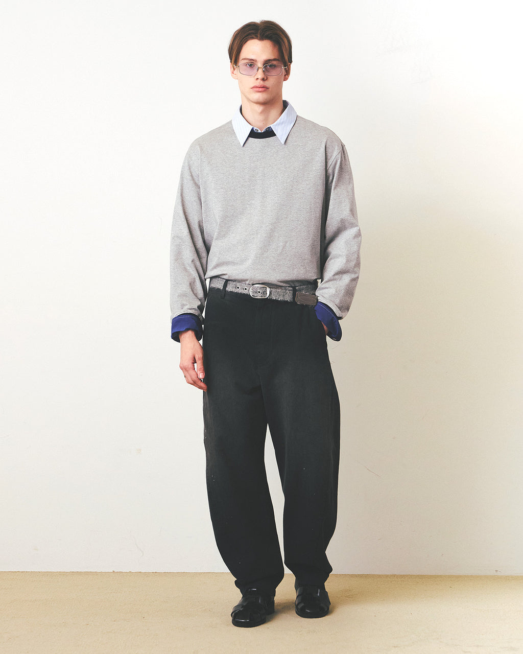 Eastlogue - 11 Ringer L.s T-shirts (Melange Grey & Navy) product image 4 | TRAB K-Fashion Australia