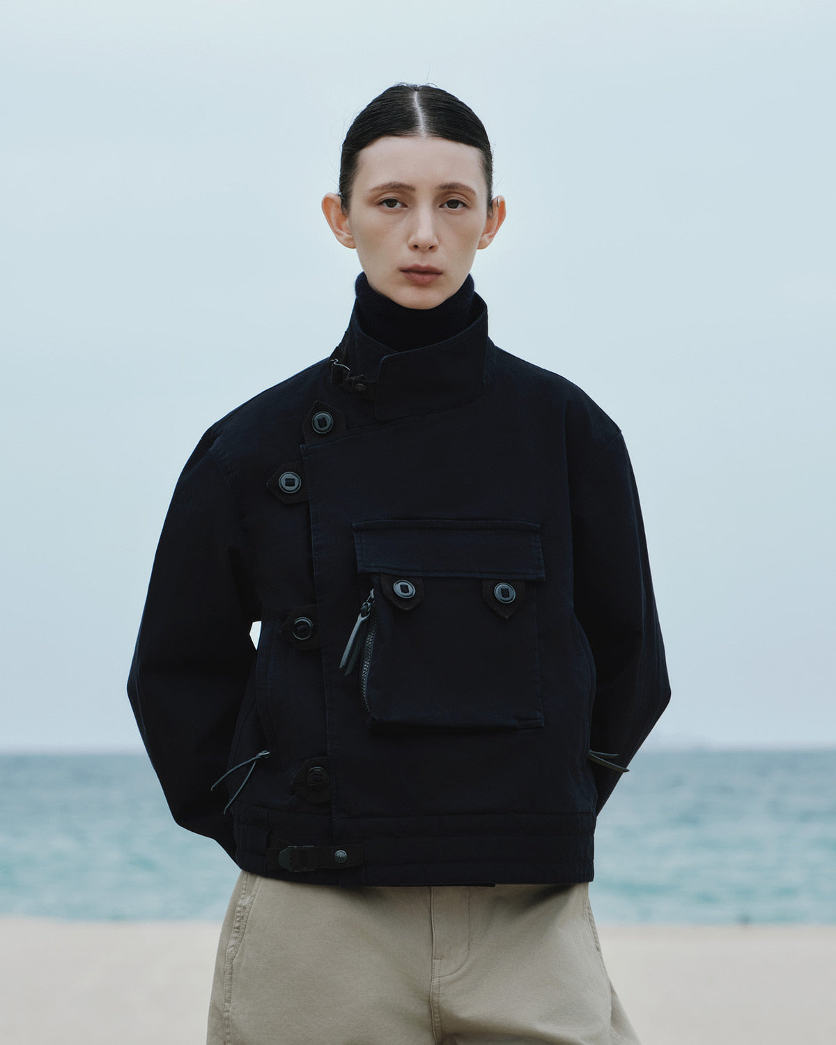 Eastlogue - Motorcycle Jacket (D.navy Moleskin) product image 2 | TRAB K-Fashion Australia