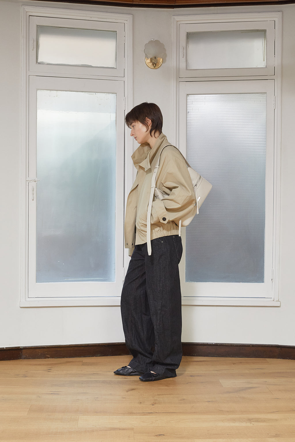 Matin Kim - Trench Bomber Jumper (Beige) product image 9 | TRAB K-Fashion Australia
