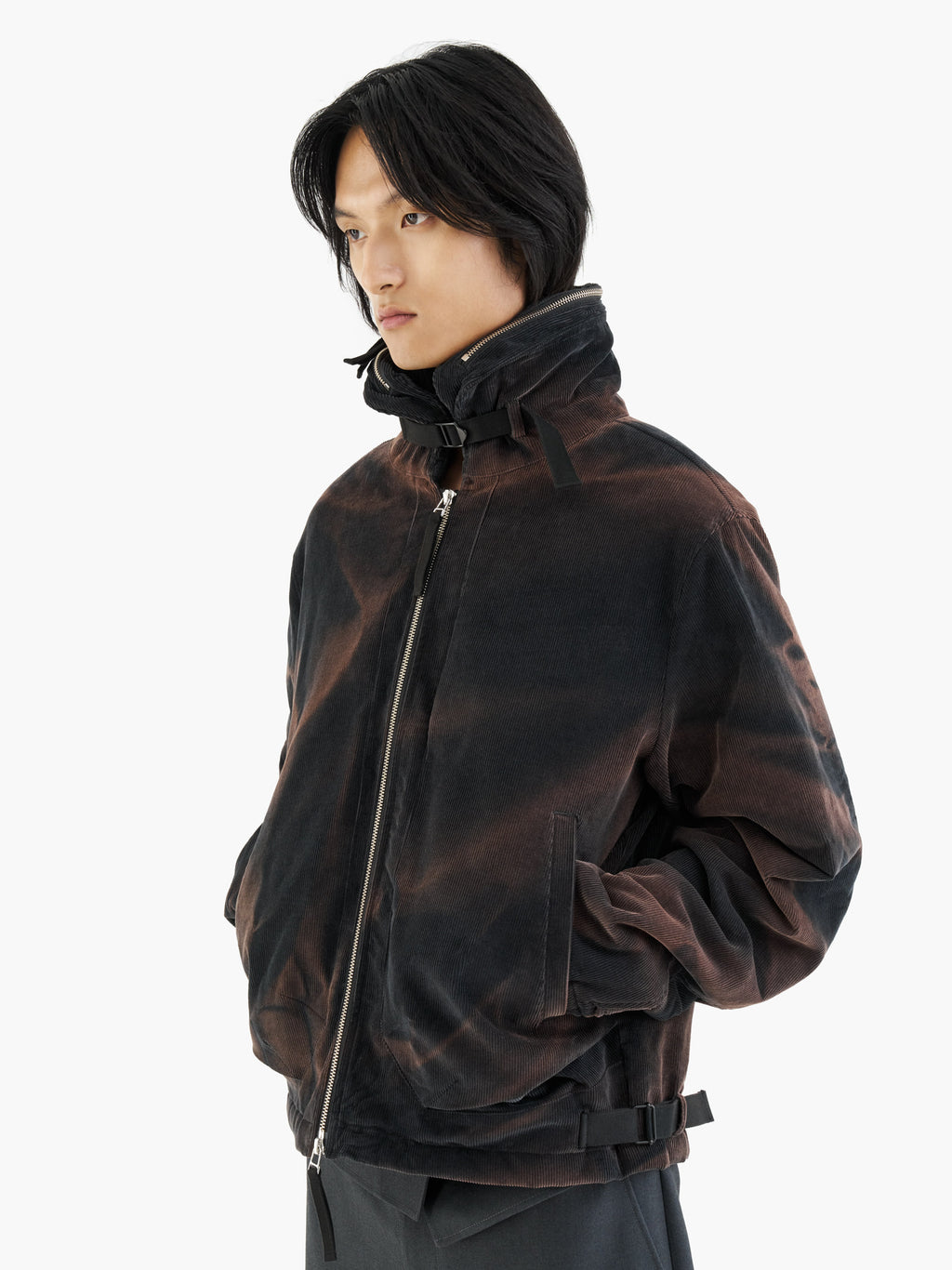 Jiyong Kim - Sun-Bleached Convertible Collar Jacket (Navy) product image 4 | TRAB K-Fashion Australia