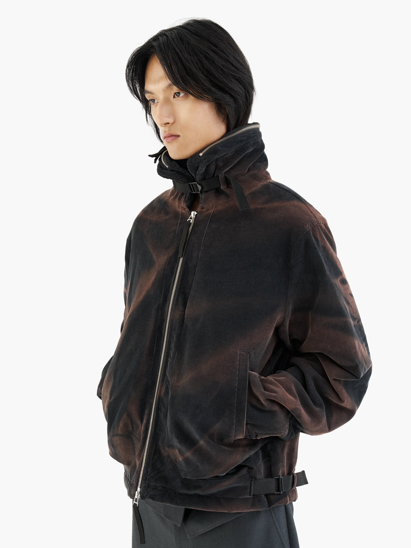 Jiyong Kim - Sun-Bleached Convertible Collar Jacket (Navy) product image 4 | TRAB K-Fashion Australia