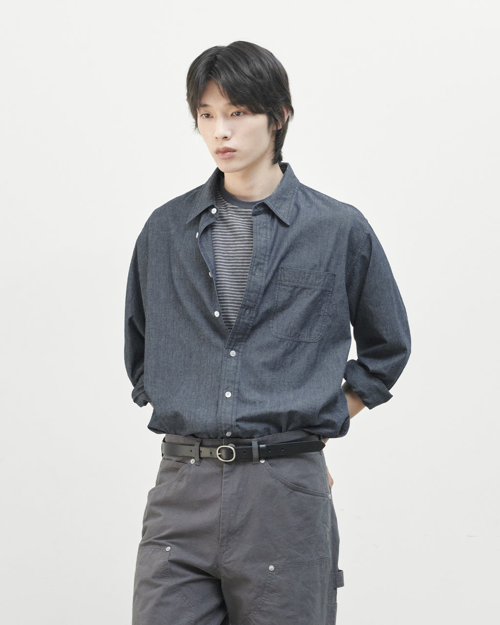 Brownyard - Chambray Shirt (Blue) product image 2 | TRAB K-Fashion Australia