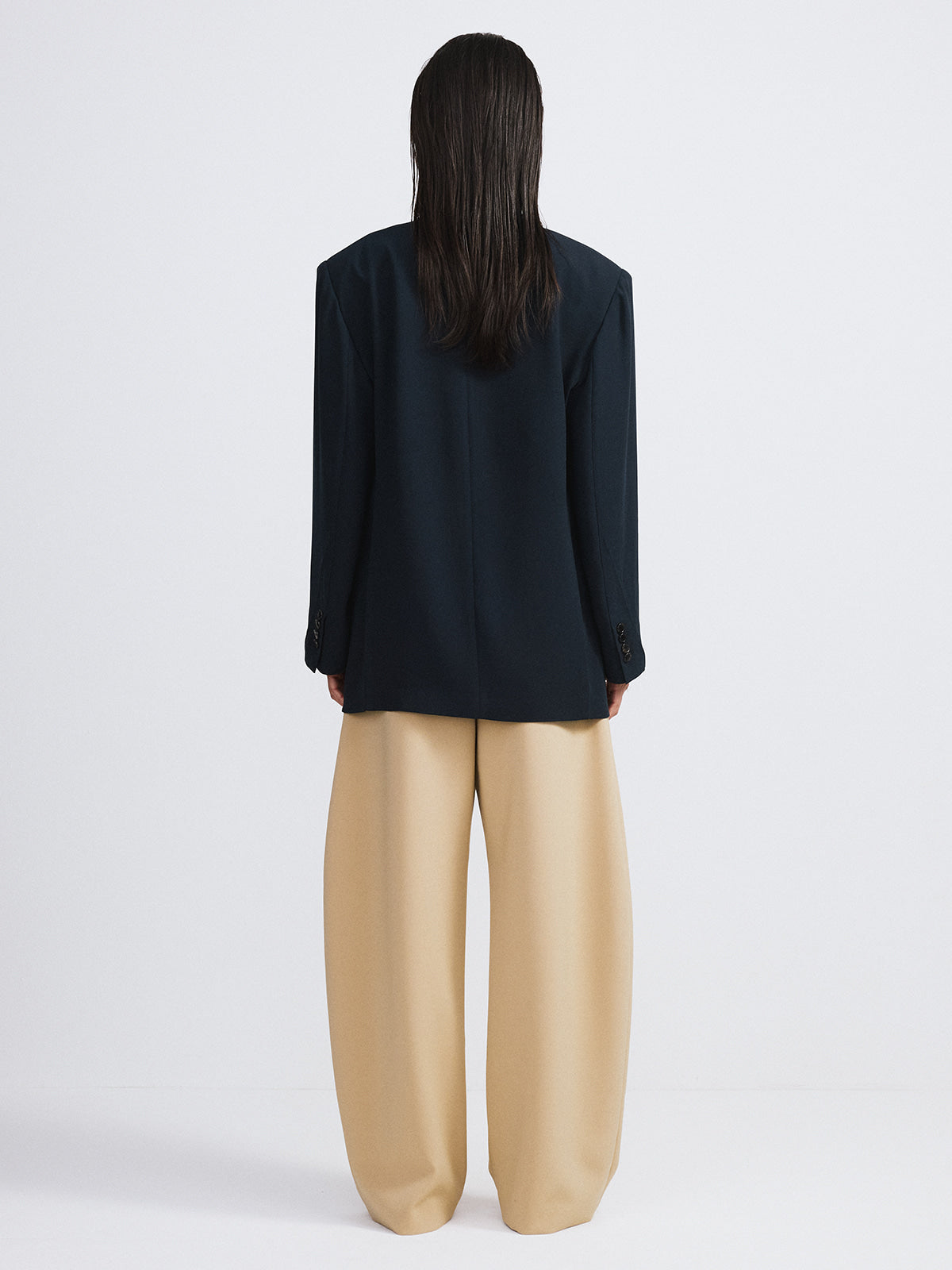 Recto - Collar Detail Fluid Suit Jacket (Dark Navy) product image 3 | TRAB K-Fashion Australia