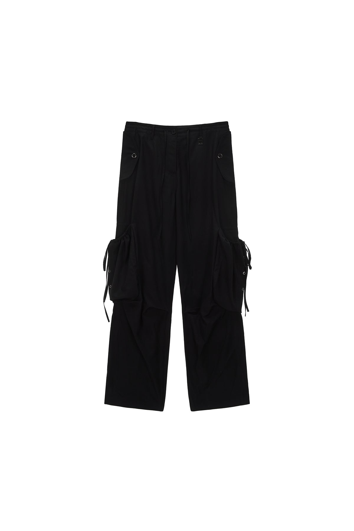 Matin Kim - String Point Big Pocket Cargo Pants (Black) product image 1 | TRAB K-Fashion Australia