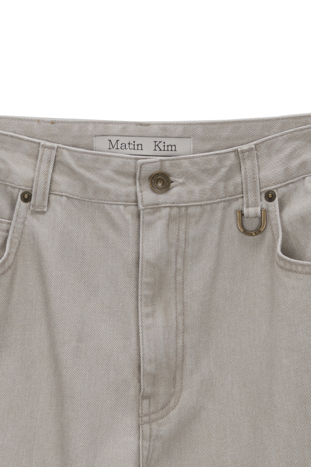 Matin Kim - Double Knee Cotton Denim Pants (Beige) product image 3 | TRAB K-Fashion Australia