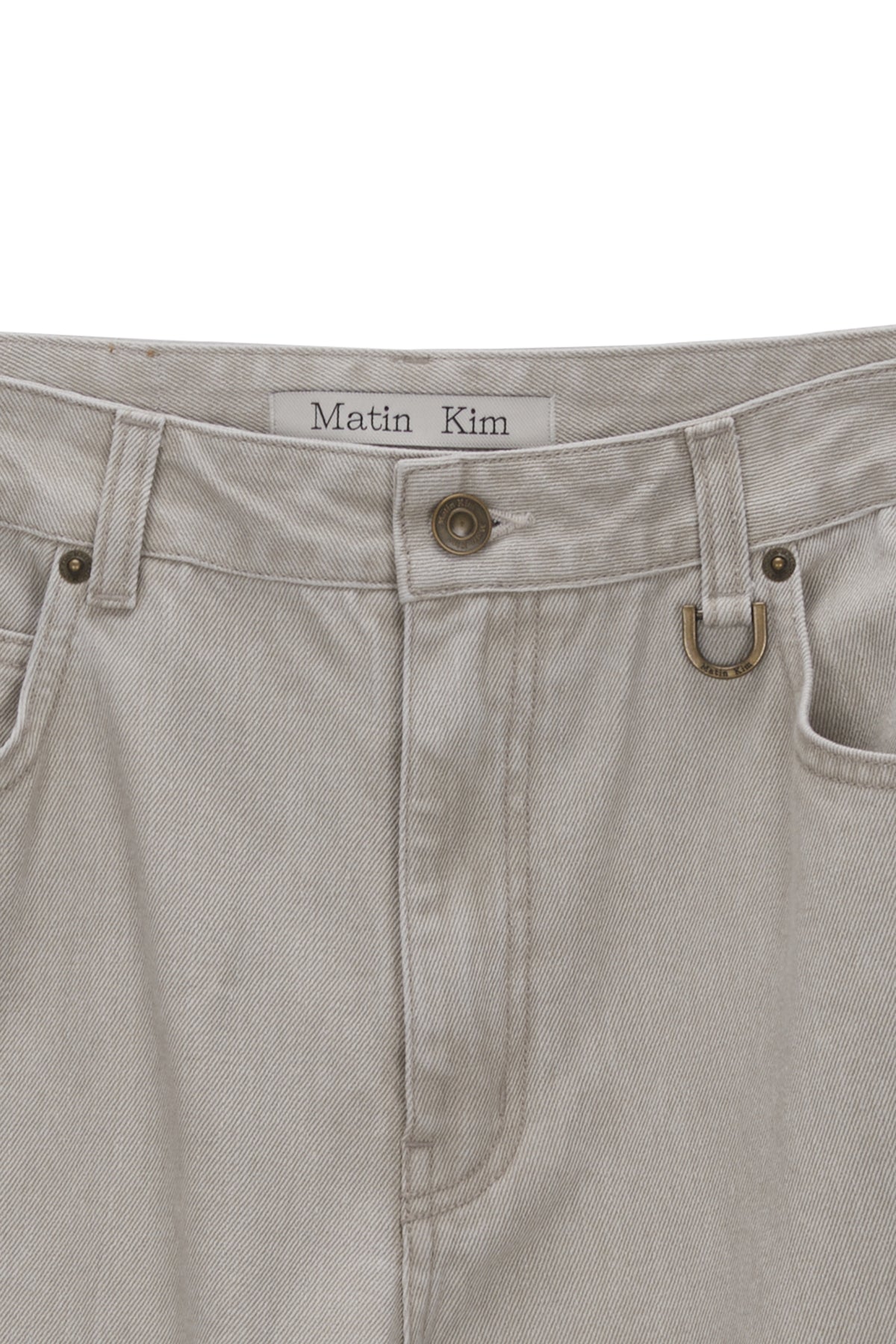 Matin Kim - Double Knee Cotton Denim Pants (Beige) product image 3 | TRAB K-Fashion Australia