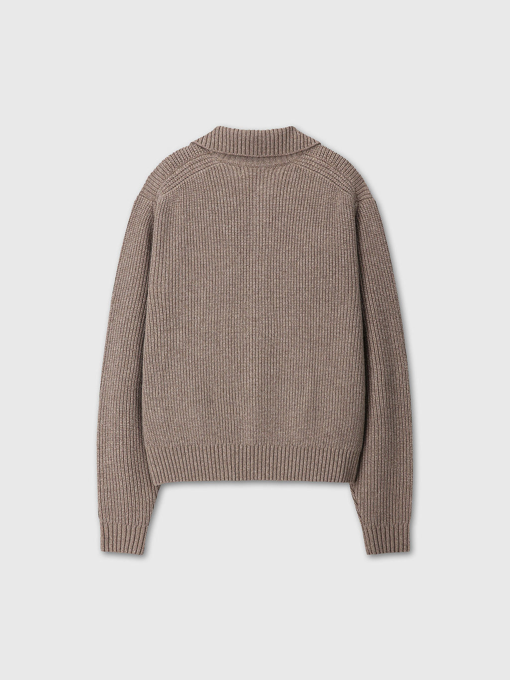 Tonywack - High Neck Merino Wool Button-Up Knitted Blouson (Taupe) product image 10 | TRAB K-Fashion Australia