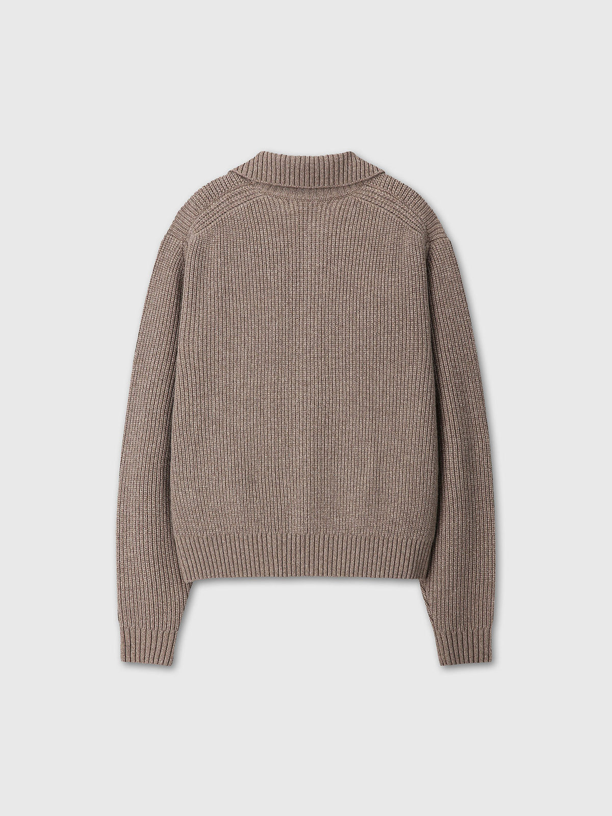 Tonywack - High Neck Merino Wool Button-Up Knitted Blouson (Taupe) product image 10 | TRAB K-Fashion Australia