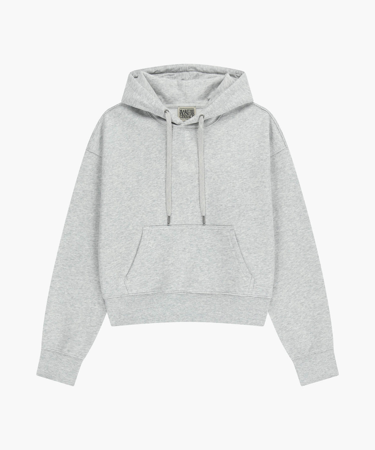 Marithe & Francois Girbaud - Drawing Classic Logo Crop Hoodie (Light Heather Gray) product image 1 | TRAB K-Fashion Australia