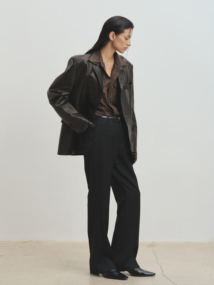 Tonywack - Vegetable Tanned Lamb Leather Tailored Jacket (Black) product image 5 | TRAB K-Fashion Australia