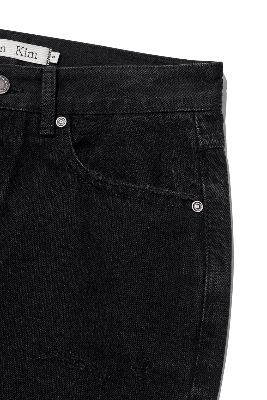 Matin Kim - Damage Turn Up Denim Pants (Black) product image 4 | TRAB K-Fashion Australia