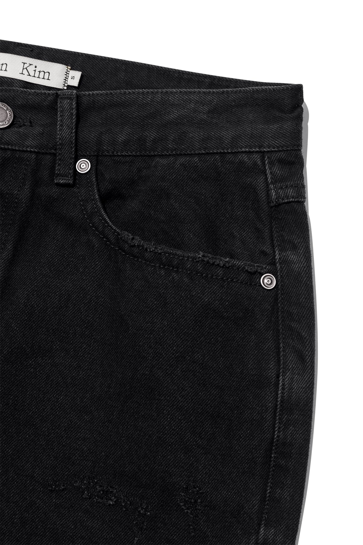 Matin Kim - Damage Turn Up Denim Pants (Black) product image 4 | TRAB K-Fashion Australia