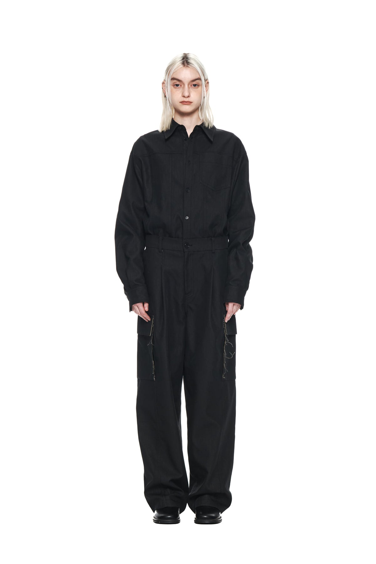 Matin Kim - Utility Button Up Jumpsuit (Black) product image 11 | TRAB K-Fashion Australia