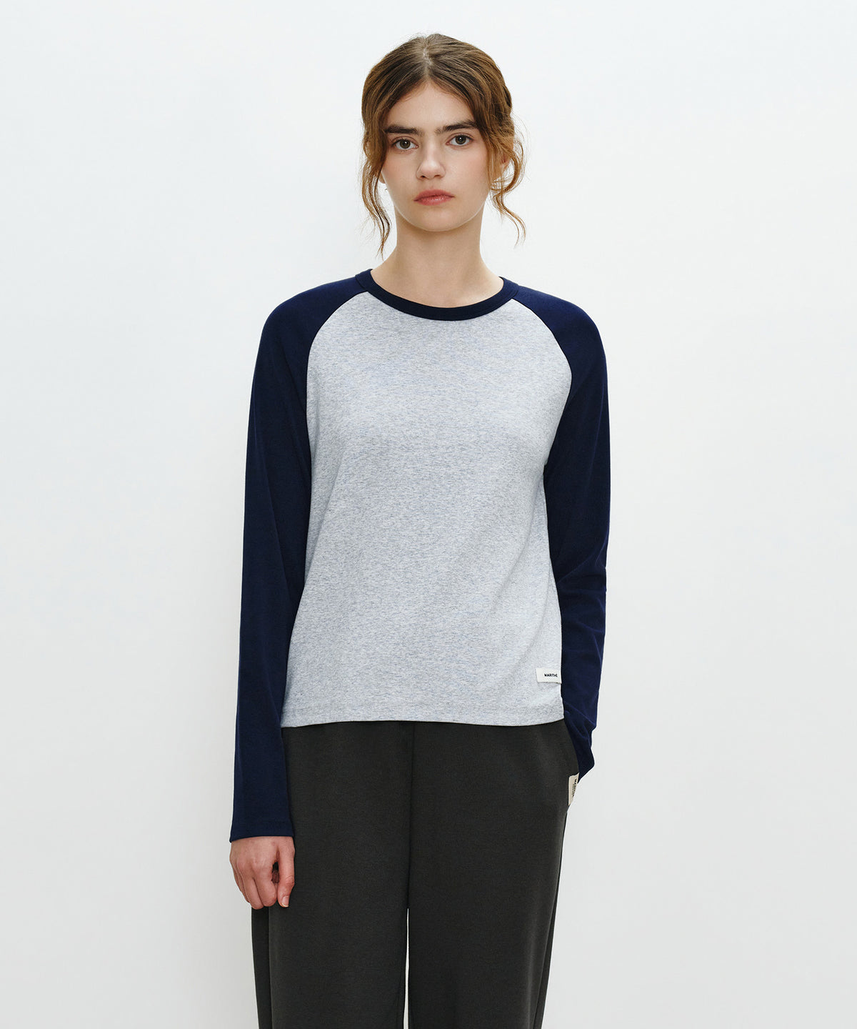 Marithe & Francois Girbaud - Basic Raglan Long Sleeve (Heather Gray) product image 1 | TRAB K-Fashion Australia