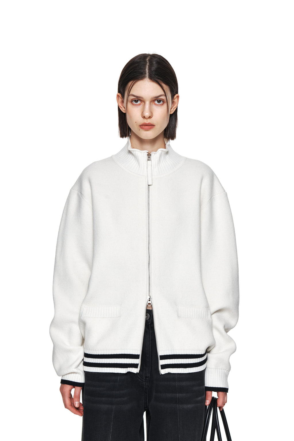 Matin Kim - Spell Point Stripe Knit Cardigan (Ivory) product image 11 | TRAB K-Fashion Australia