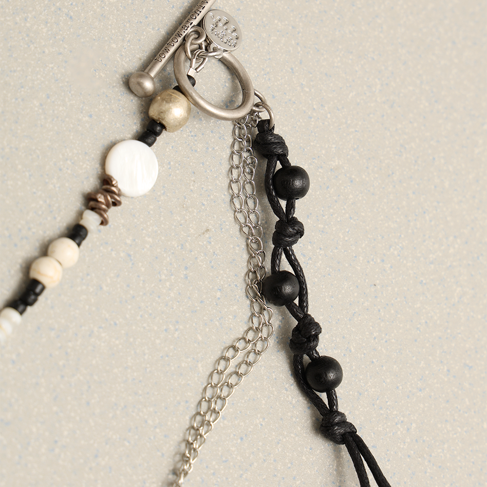 Towtow Archive - Spiral Mixed Beads Necklace (Black) product image 4 | TRAB K-Fashion Australia