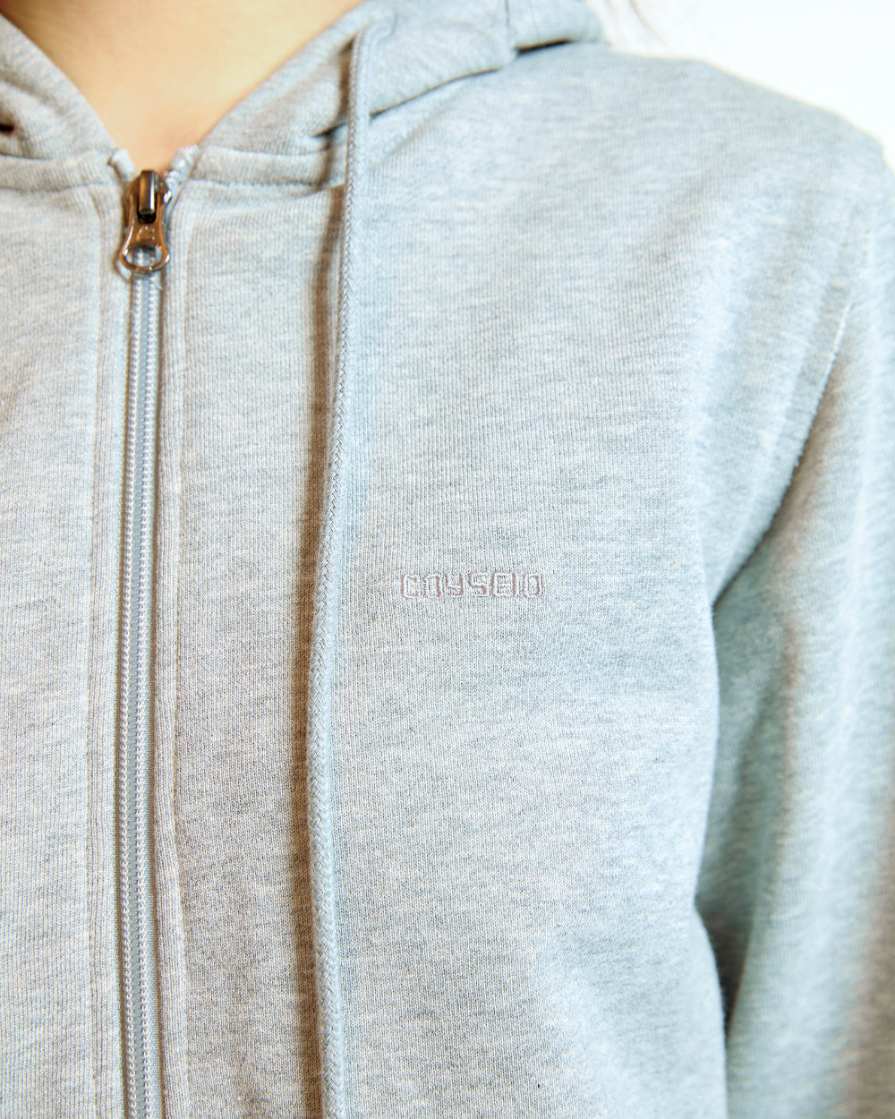 Coyseio - Flower Point Zip-Up Hoodie (Melange Grey) product image 7 | TRAB K-Fashion Australia