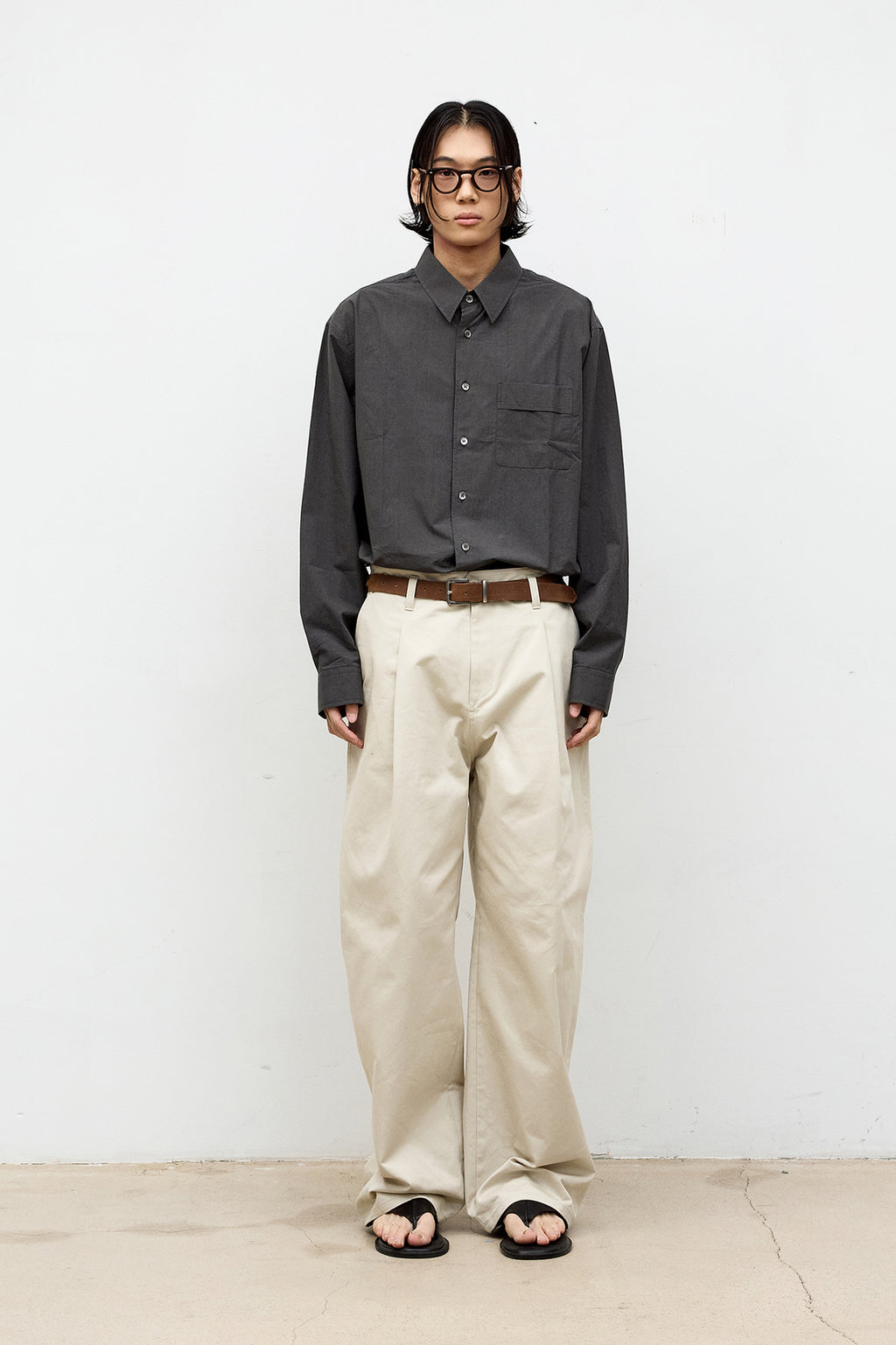 Coor - Classic One Tuck Chino Pants V2 (Beige) product image 2 | TRAB K-Fashion Australia