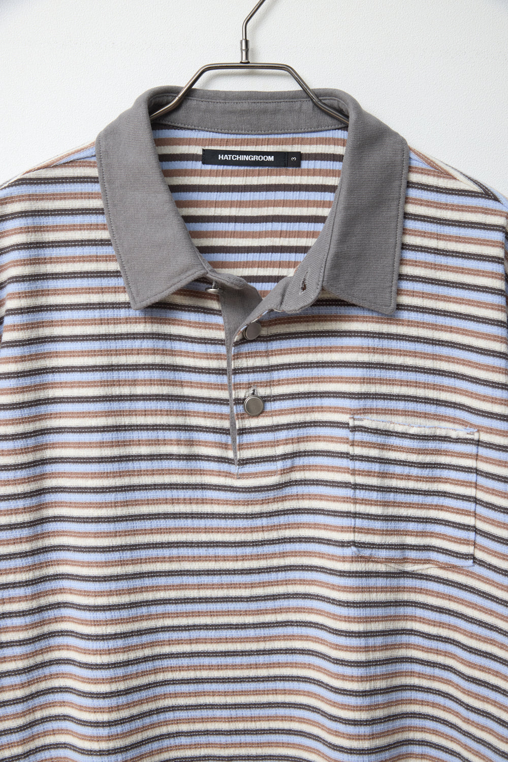 Hatchingroom - Stripe Polo Tee (Grey) product image 3 | TRAB K-Fashion Australia