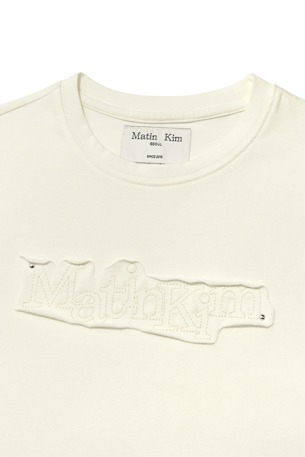 Matin Kim - Applique Logo Patch Top (Cream) product image 3 | TRAB K-Fashion Australia