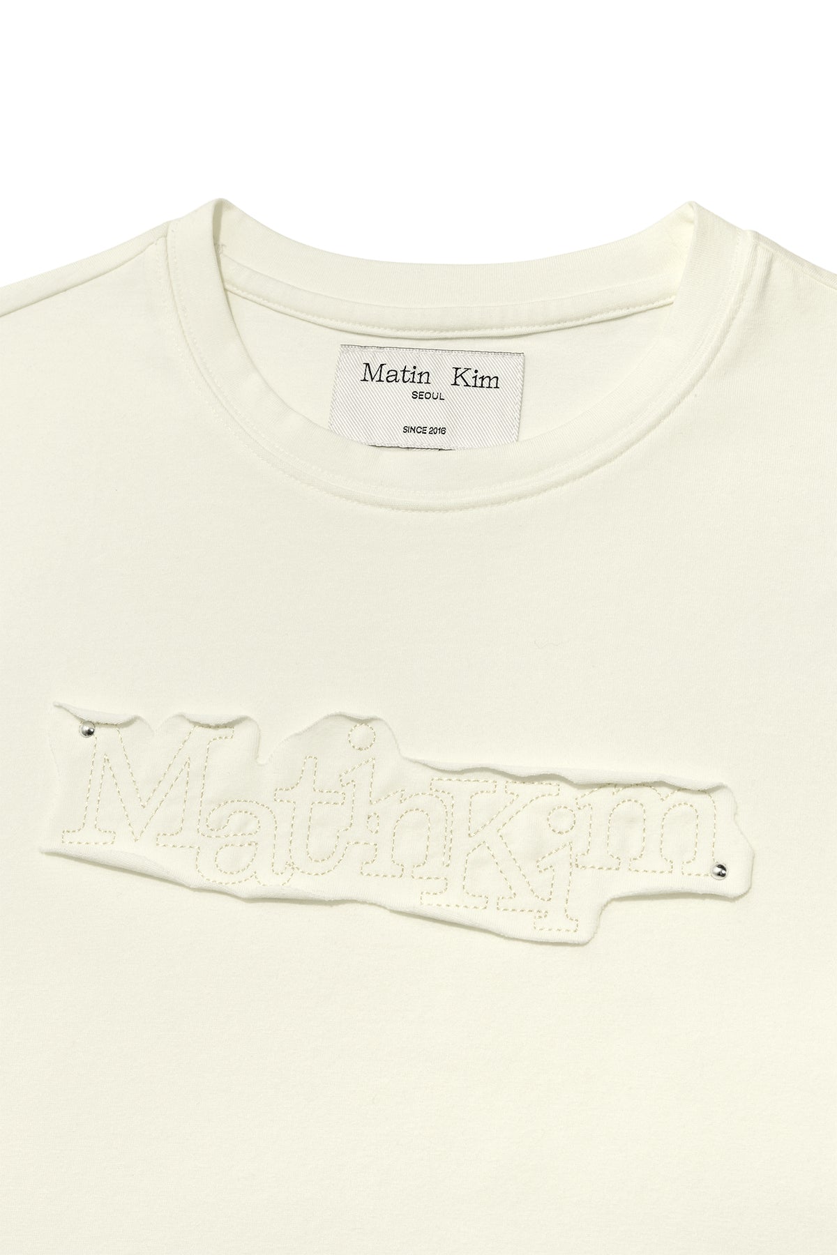 Matin Kim - Applique Logo Patch Top (Cream) product image 3 | TRAB K-Fashion Australia