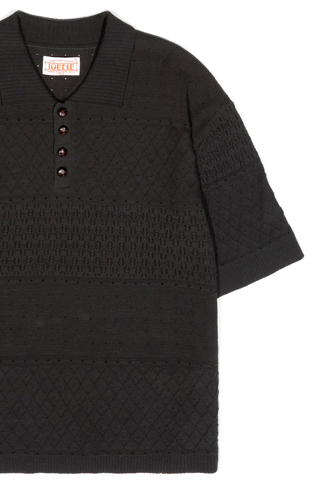 Ioedle - Mesh Short Sleeve Collared Knit (Gray) product image 5 | TRAB K-Fashion Australia