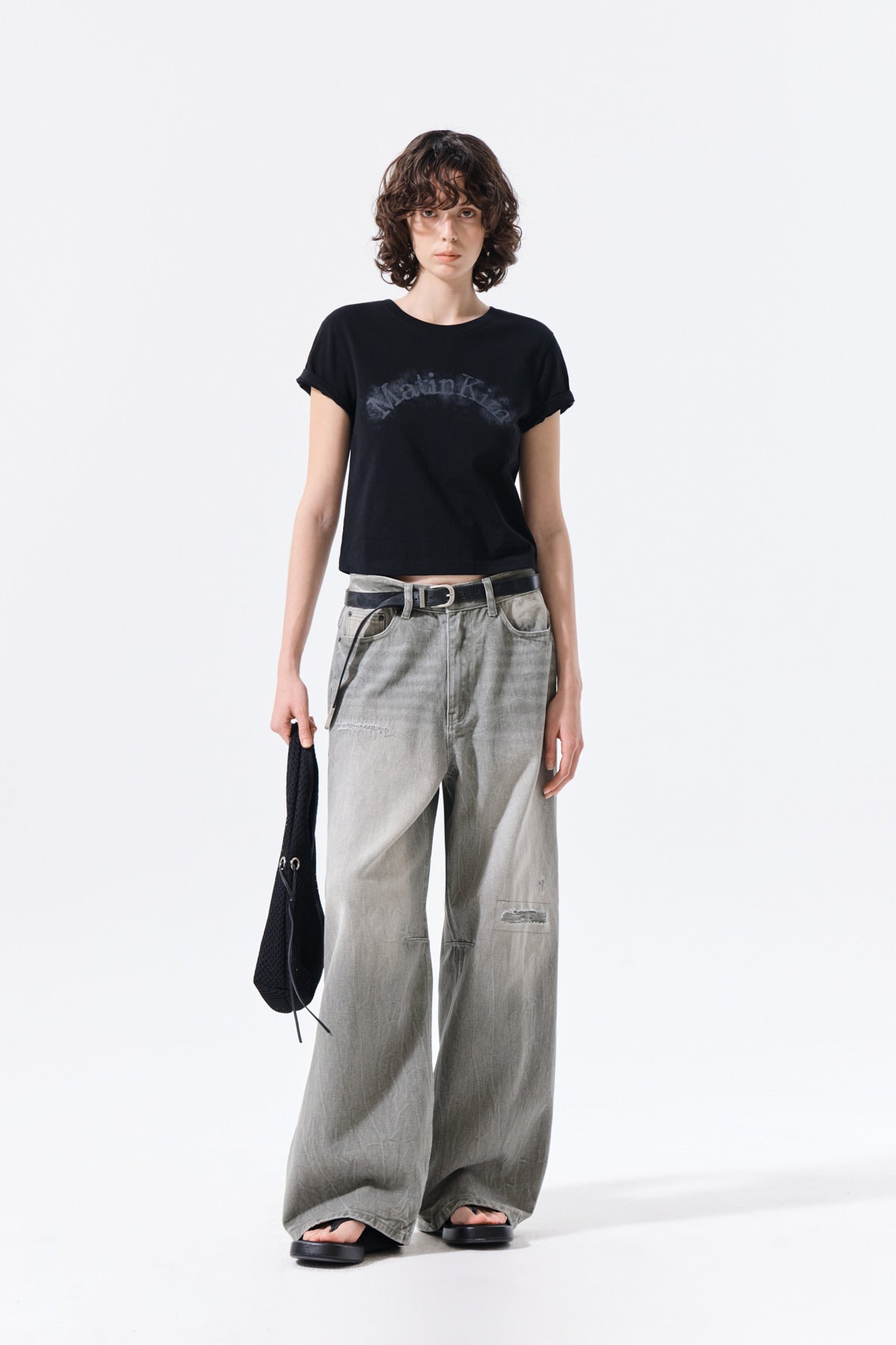Matin Kim - Matin Kim Arch Logo Crop Top (Black) product image 8 | TRAB K-Fashion Australia