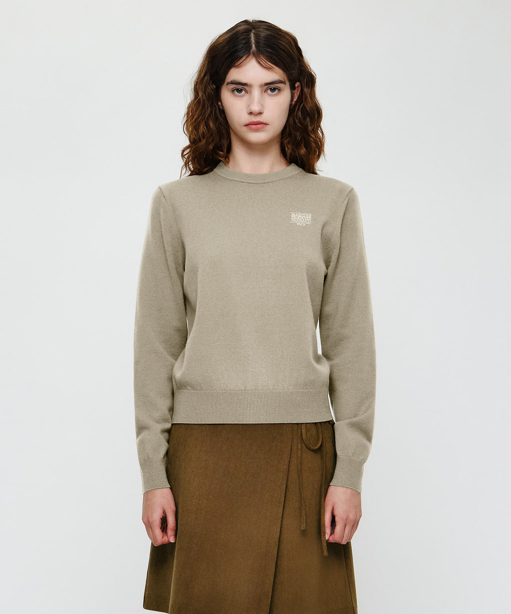 Marithe & Francois Girbaud - Small Classic Logo Knit Pullover (Beige) product image 1 | TRAB K-Fashion Australia