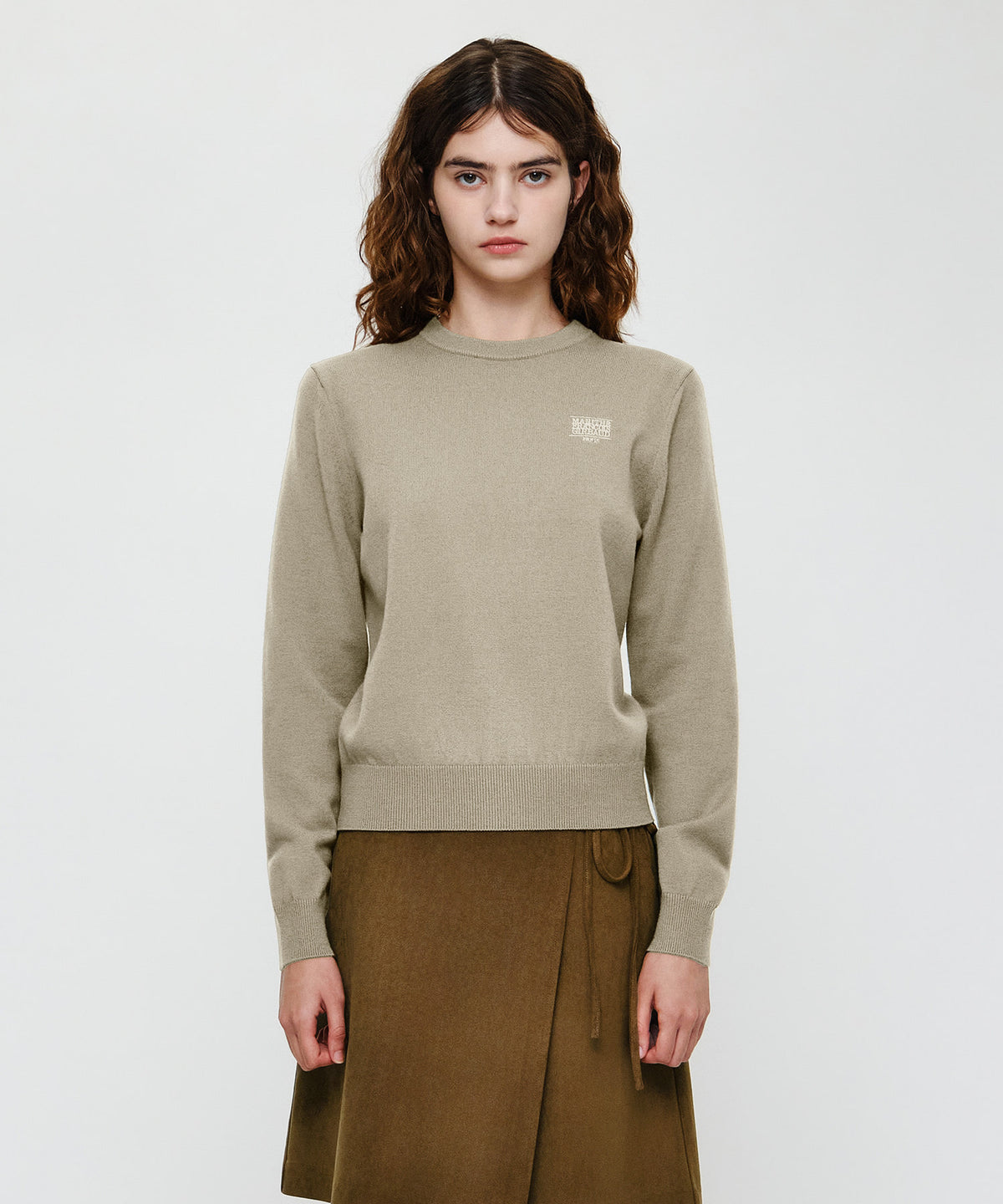 Marithe & Francois Girbaud - Small Classic Logo Knit Pullover (Beige) product image 1 | TRAB K-Fashion Australia