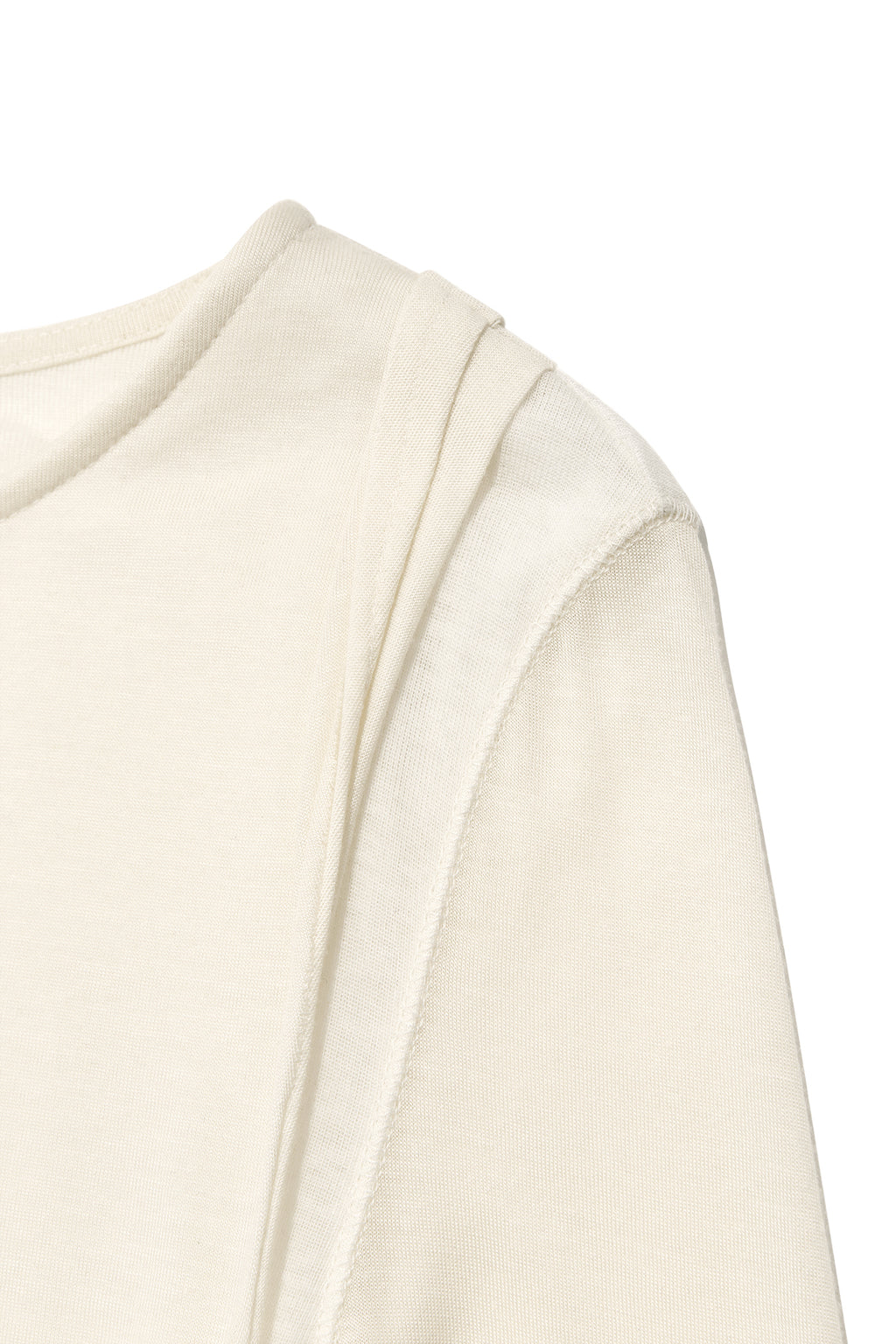 Matin Kim - Turn Up Detail Layered Top (Light Beige) product image 4 | TRAB K-Fashion Australia