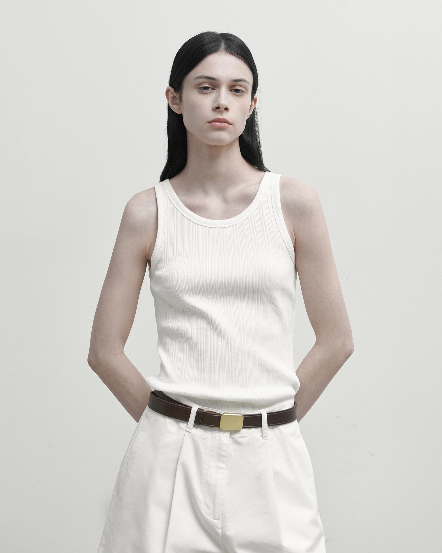 Brownyard - Ribbed Sleeveless Top (Ivory) product image 2 | TRAB K-Fashion Australia