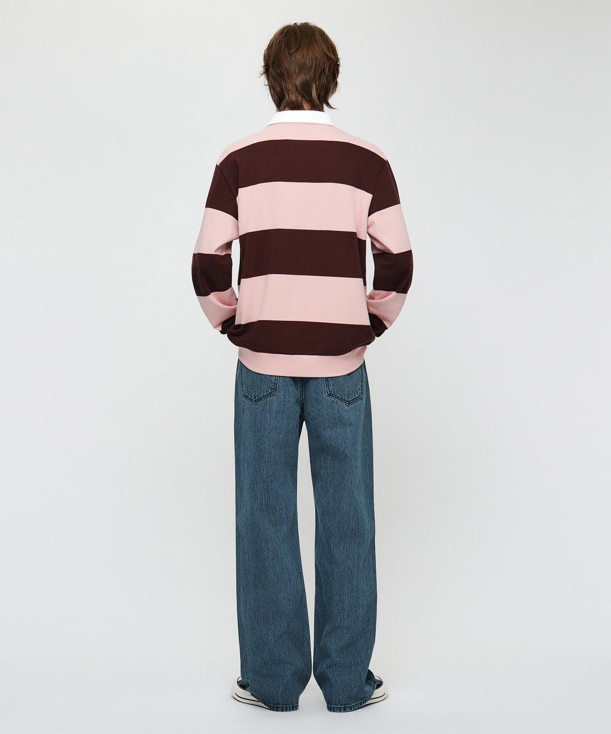 Marithe & Francois Girbaud - Semi-wide Broken Twill Denim Pants (Blue) product image 5 | TRAB K-Fashion Australia