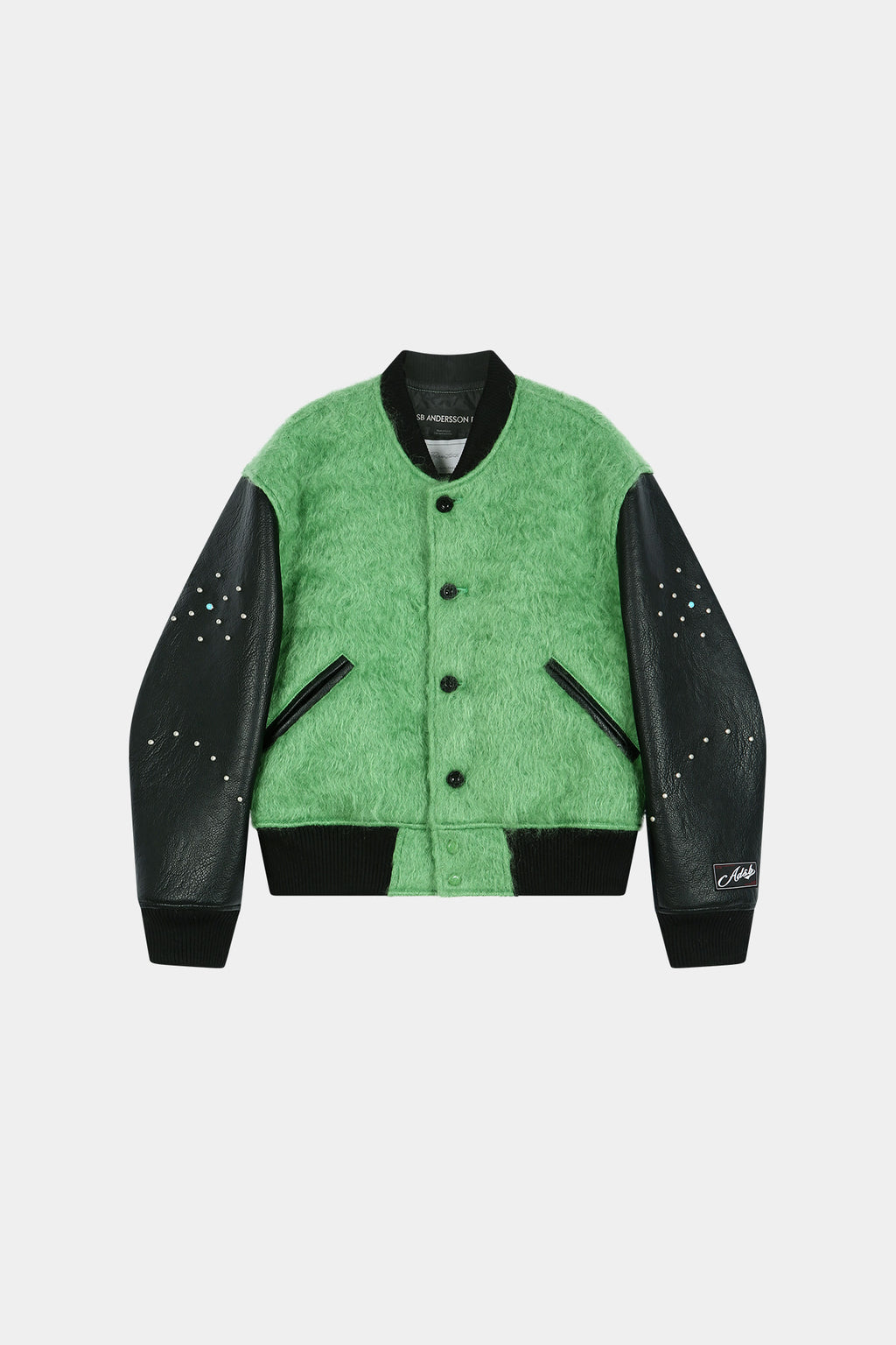 Andersson Bell - Lawn Hairy Wool Varsity Jacket (lichen Green) (Lichen Green) product image 9 | TRAB K-Fashion Australia
