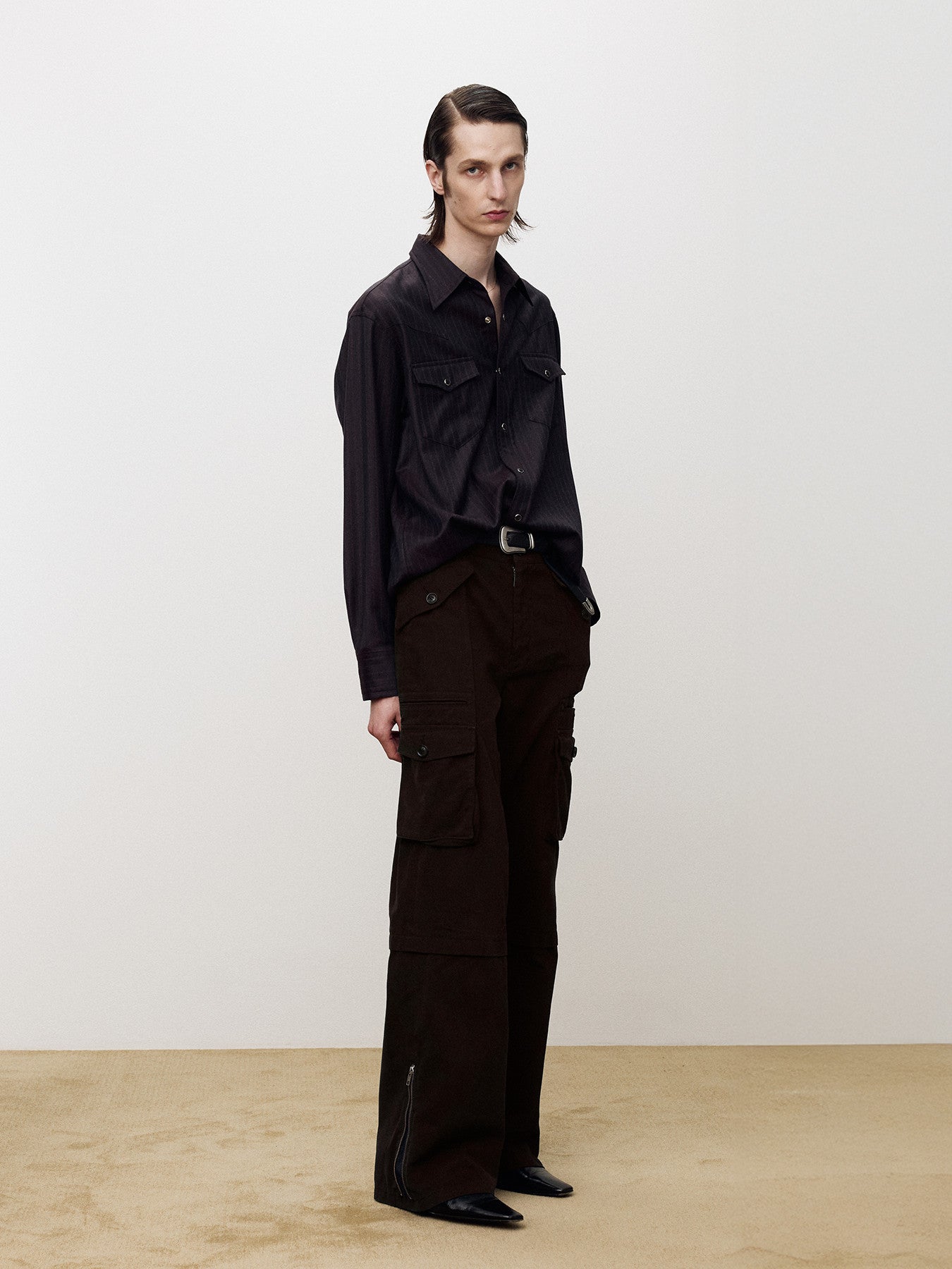 Tonywack - Garment-Washed Utility Cargo Pants (Faded Brown) product image 2 | TRAB K-Fashion Australia