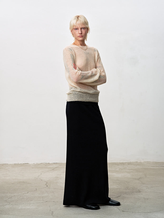Tonywack - Mercerized Wool Knit Maxi Skirt (Black) product image 6 | TRAB K-Fashion Australia