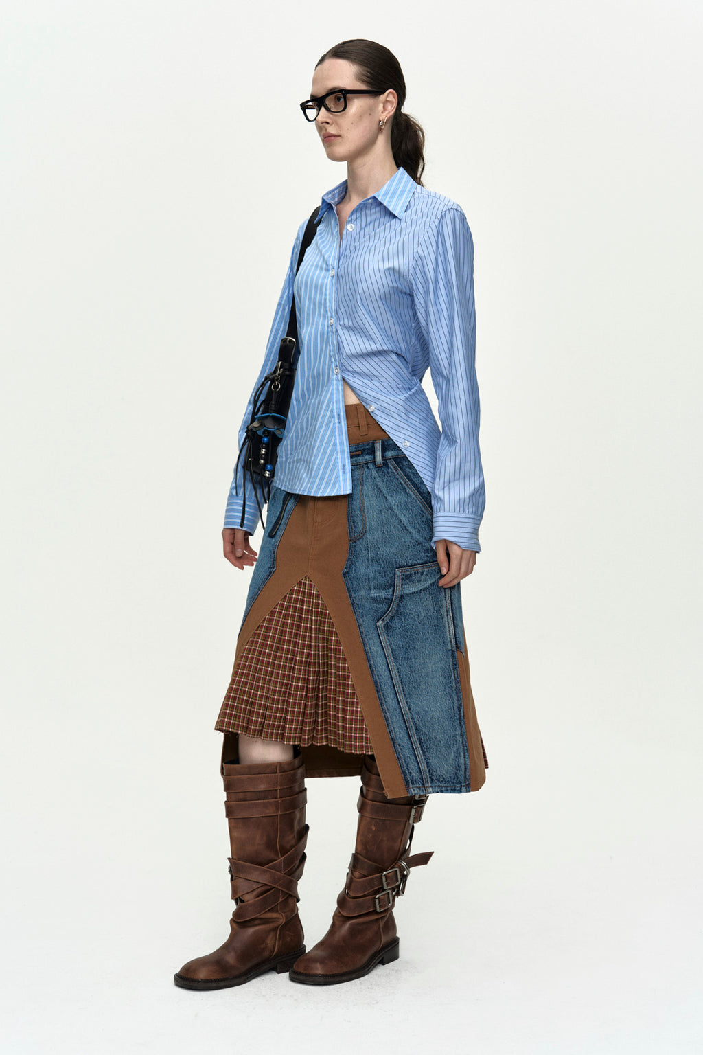 Andersson Bell - Breeze Striped Twist-Tuck Shirt (Blue) product image 2 | TRAB K-Fashion Australia