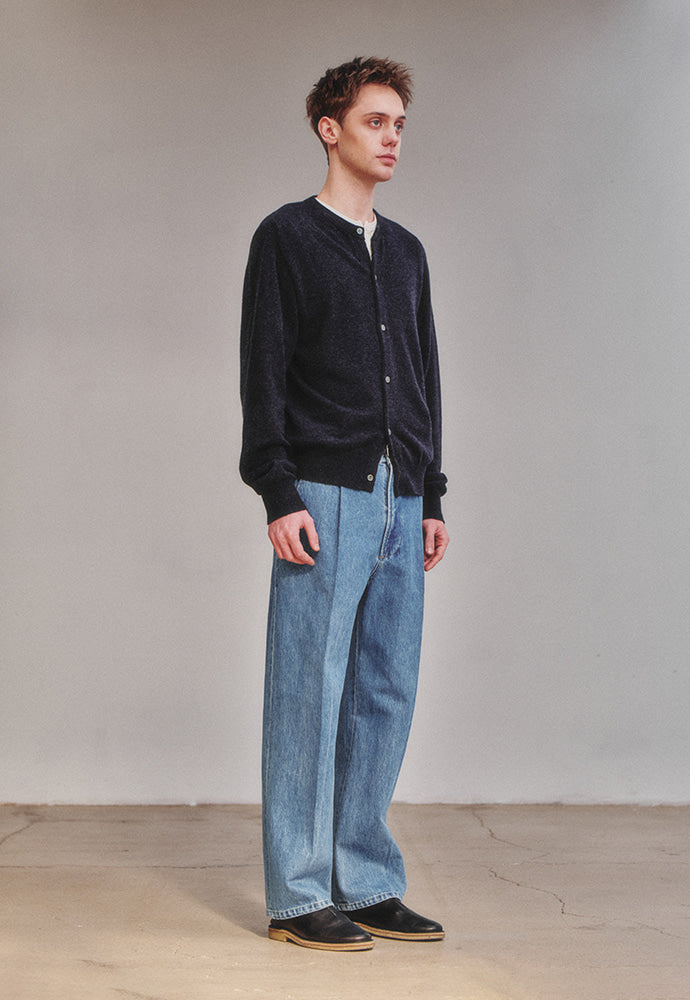 Art if acts - Wholegarment Round Neck Cardigan (Dark Navy) product image 3 | TRAB K-Fashion Australia